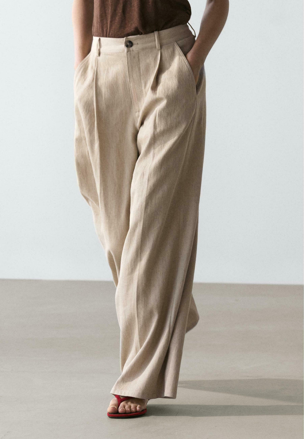 Loose Fit High-Waist Trousers