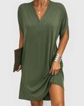 Casual V-Neck Mini Dress