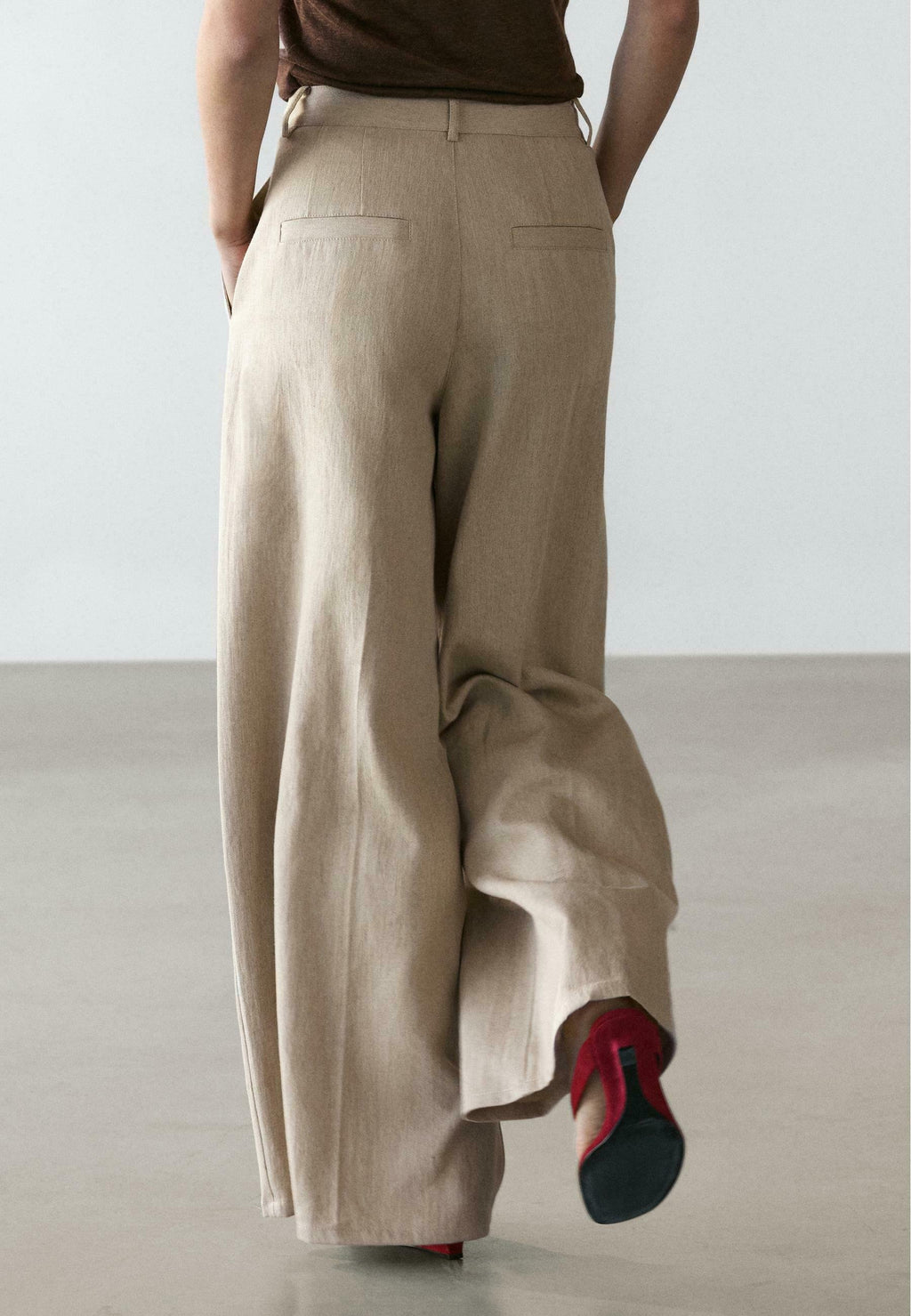 Loose Fit High-Waist Trousers