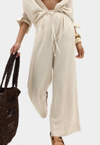 Isla Drawstring Wide Leg Trousers