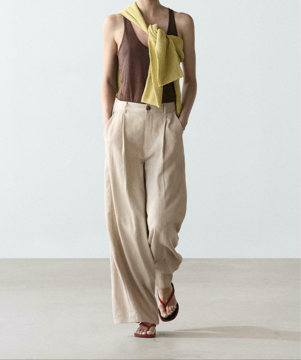 Loose Fit High-Waist Trousers