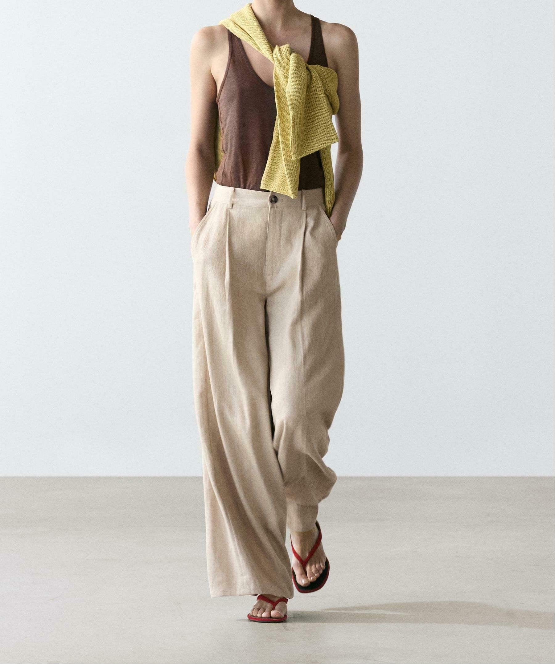 Loose Fit High-Waist Trousers