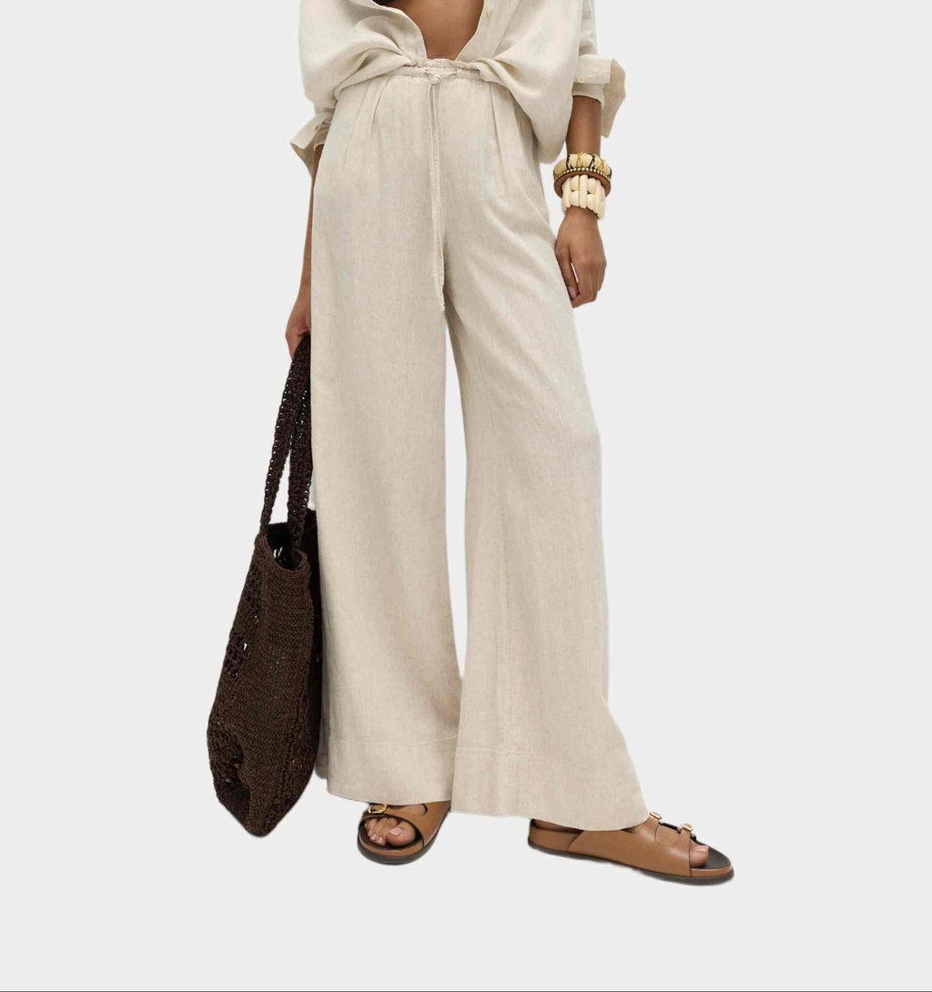 Isla Drawstring Wide Leg Trousers