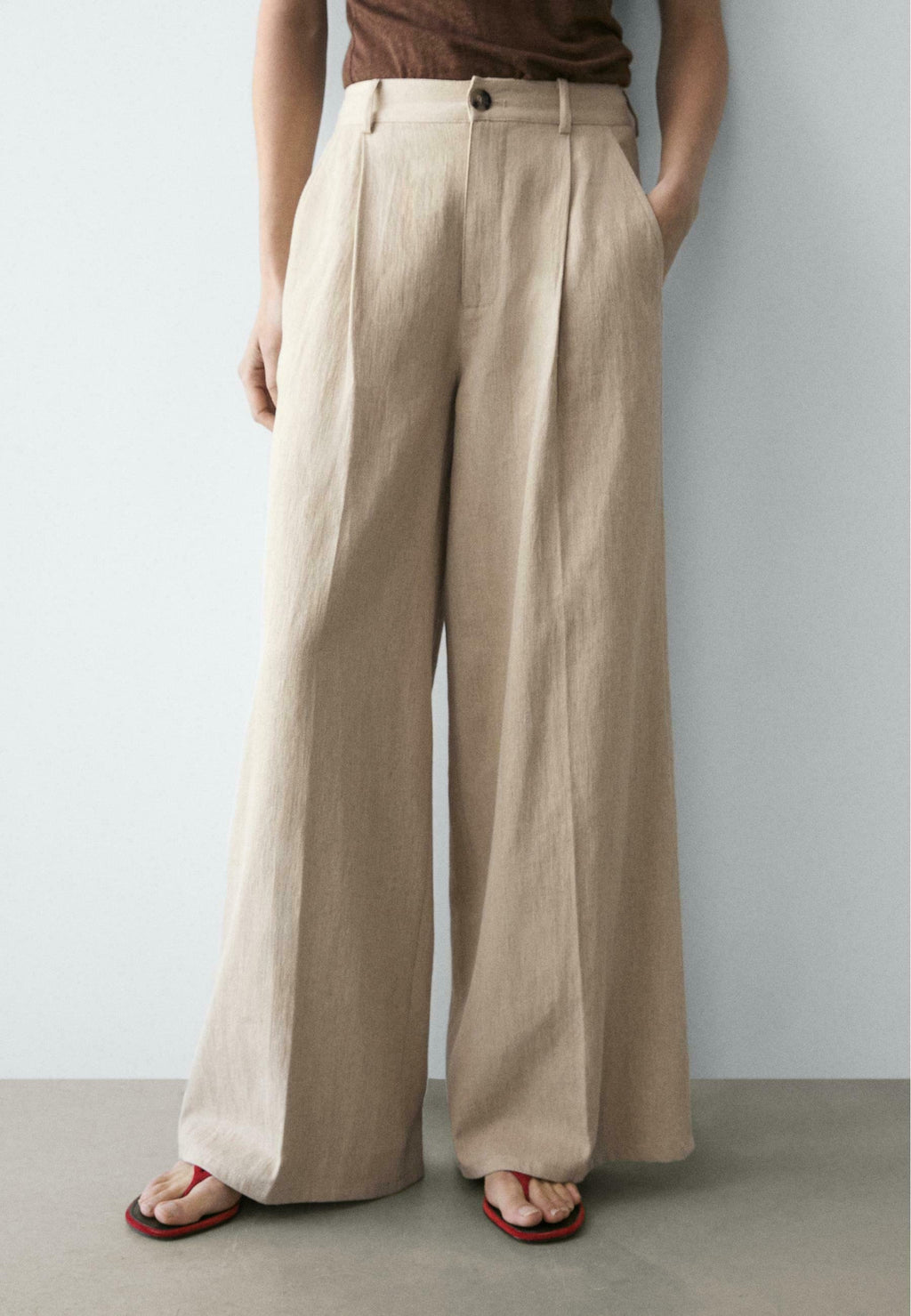 Loose Fit High-Waist Trousers