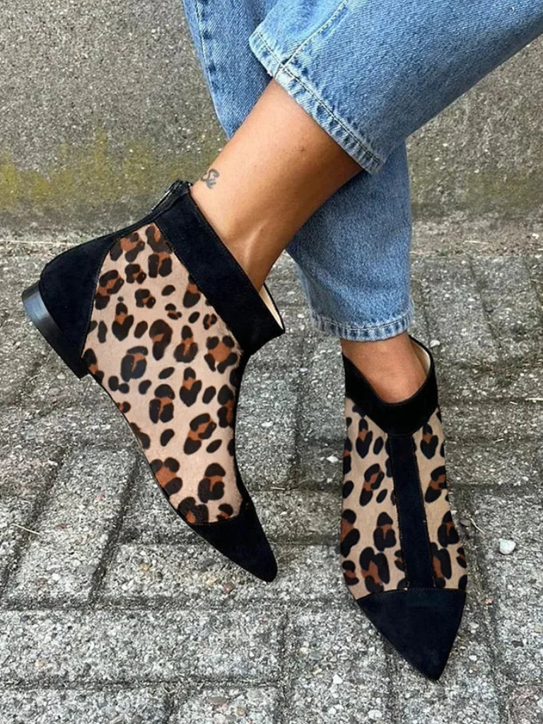Freya Leopard-Print Ankle Boots
