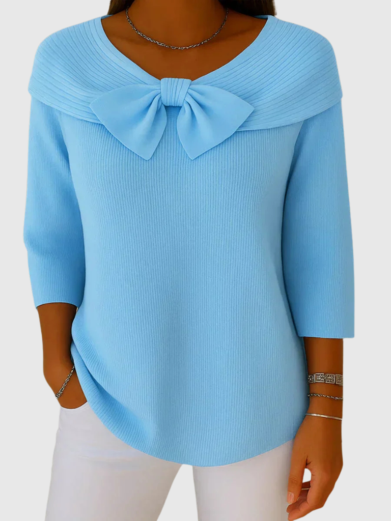 Serena Knitted Bow Top