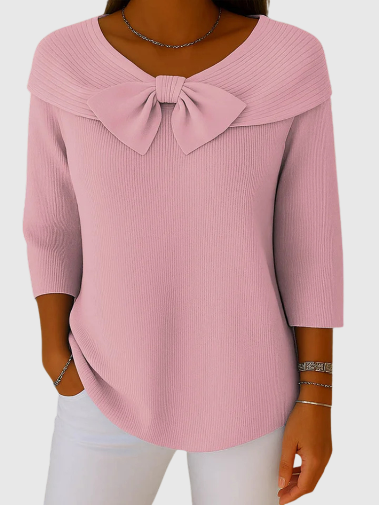 Serena Knitted Bow Top