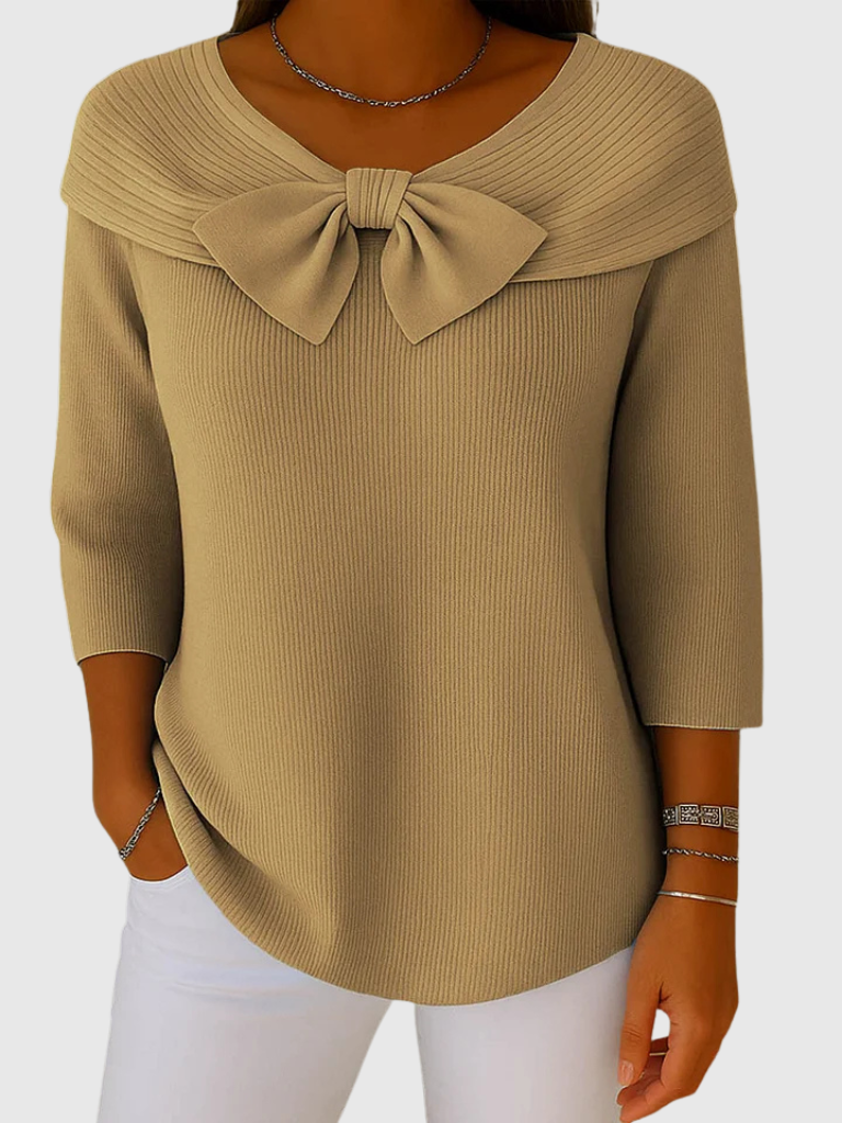 Serena Knitted Bow Top