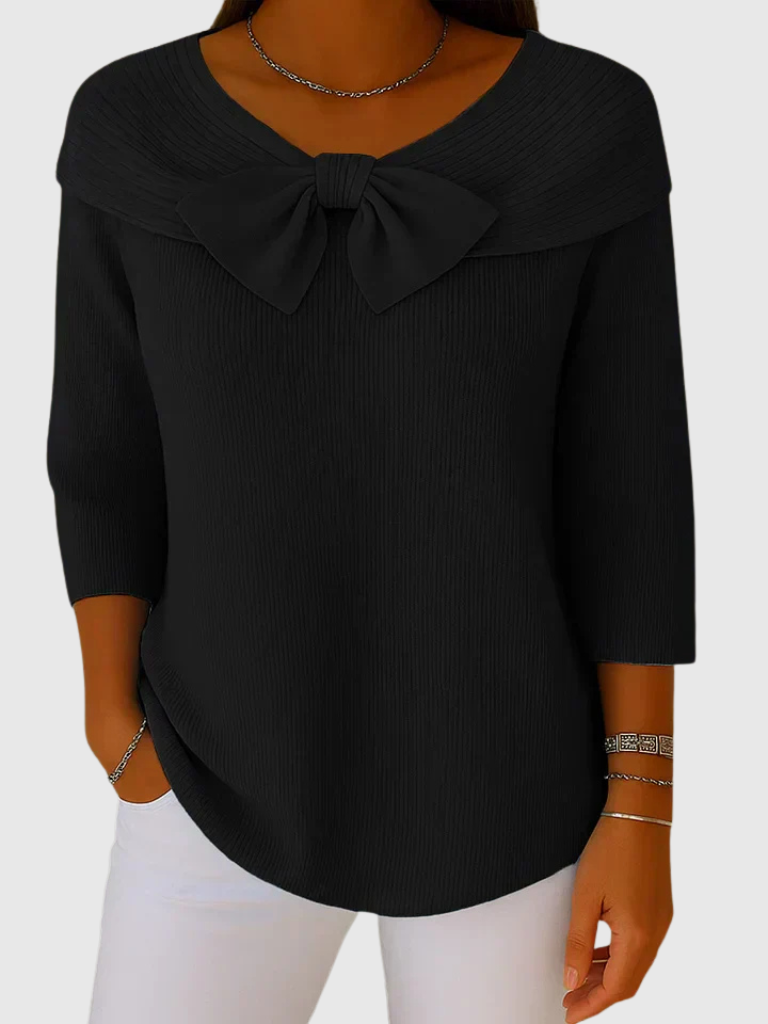 Serena Knitted Bow Top