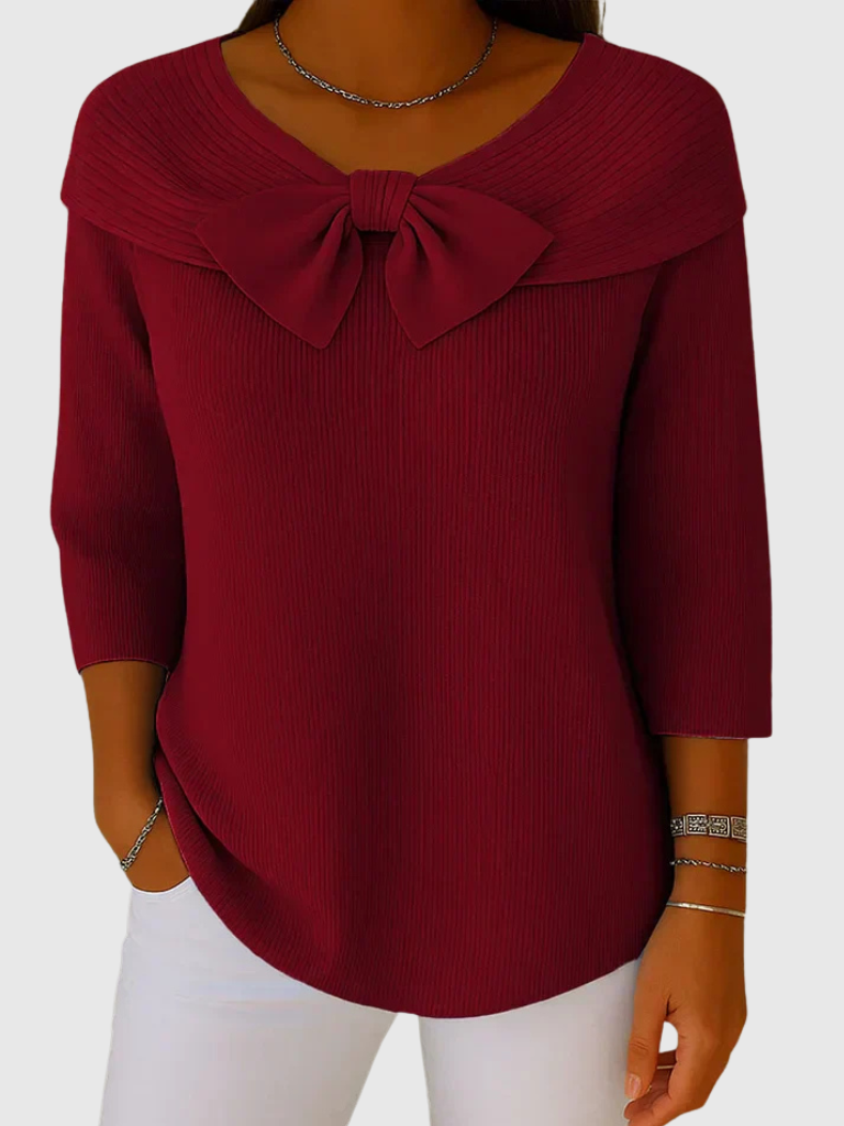 Serena Knitted Bow Top