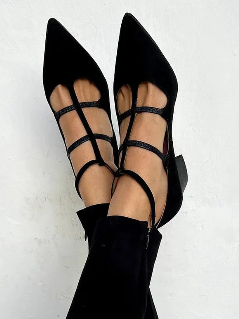 Liora Cross-Strap Heels
