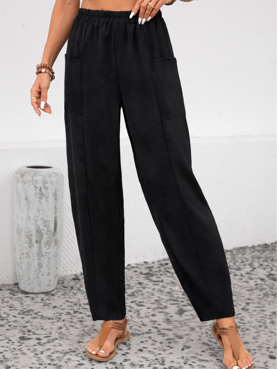 Elegant Stretch Trousers in Rich Solid Hues