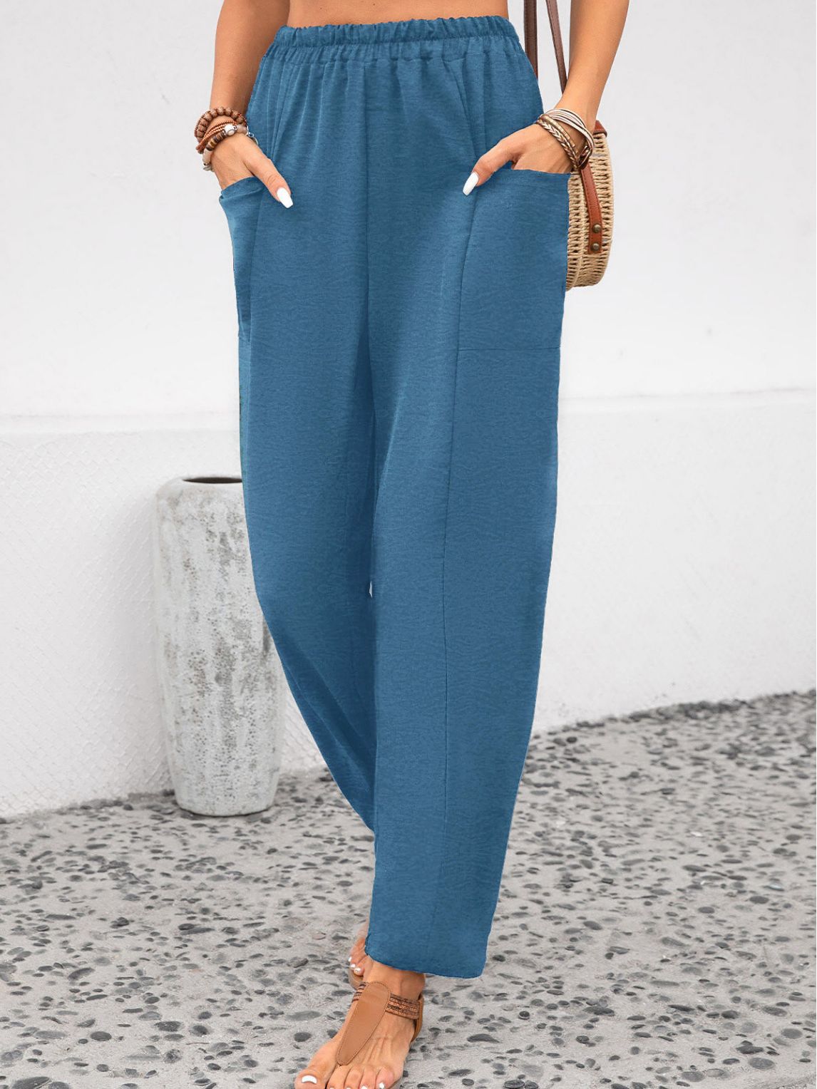 Elegant Stretch Trousers in Rich Solid Hues