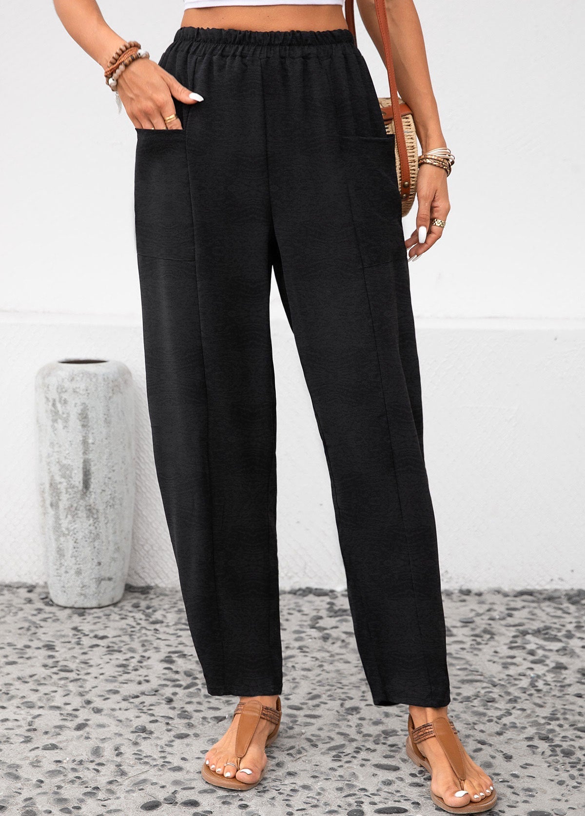 Elegant Stretch Trousers in Rich Solid Hues