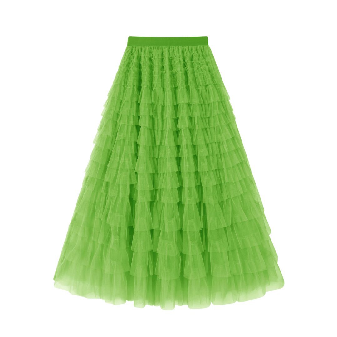 Flowing Mesh Midi Skirt