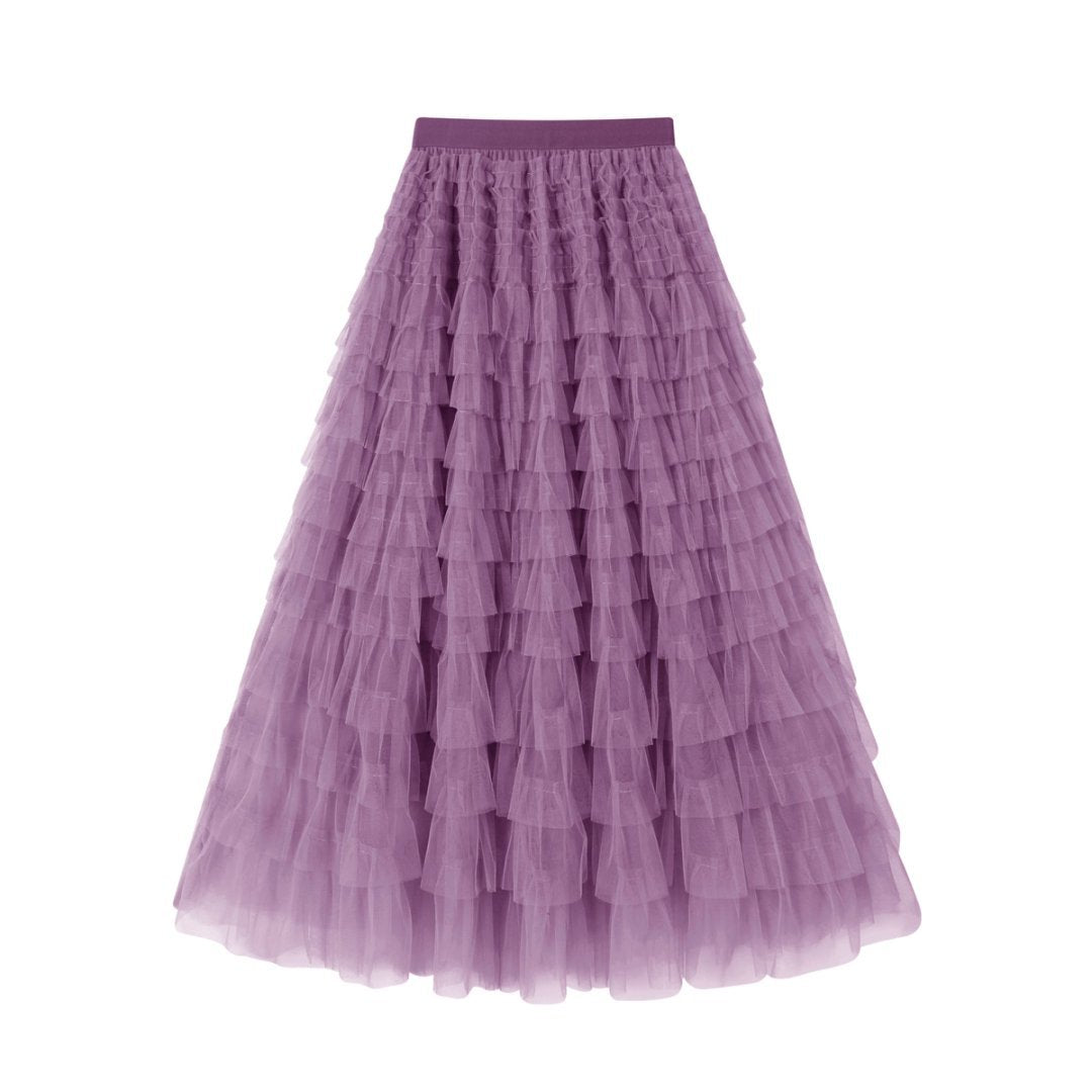 Flowing Mesh Midi Skirt