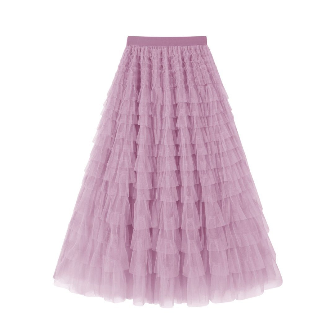 Flowing Mesh Midi Skirt