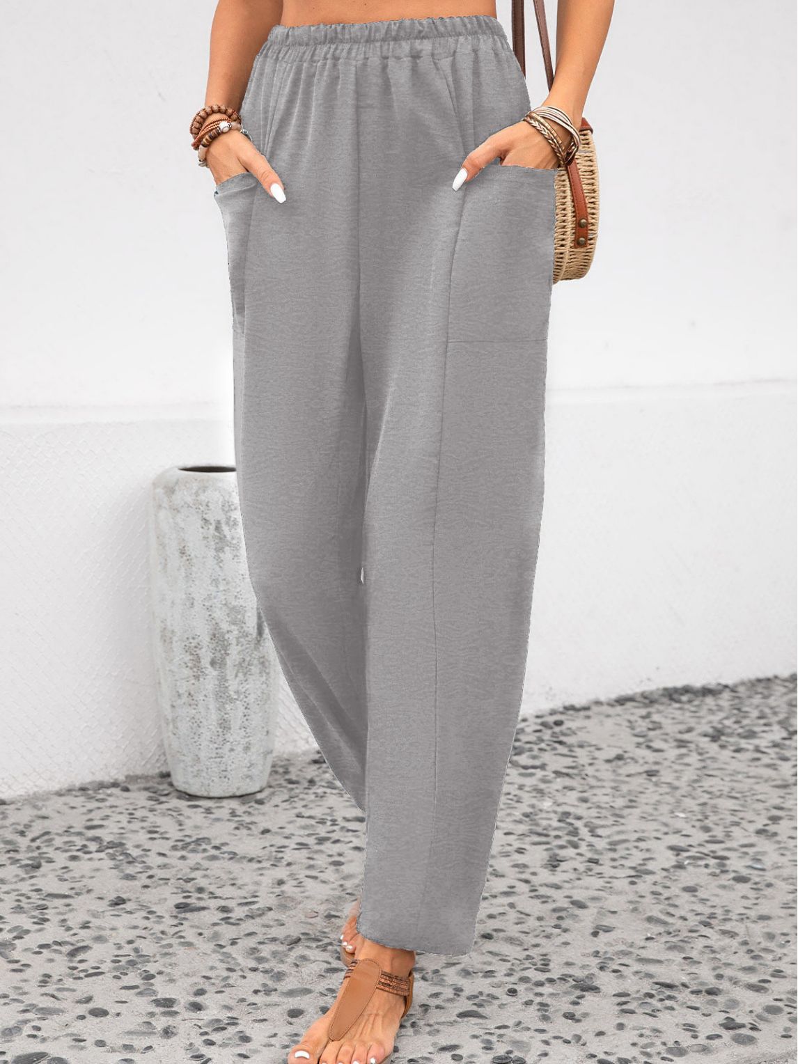 Elegant Stretch Trousers in Rich Solid Hues
