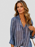 Serena Striped Button Blouse