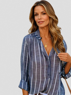 Serena Striped Button Blouse