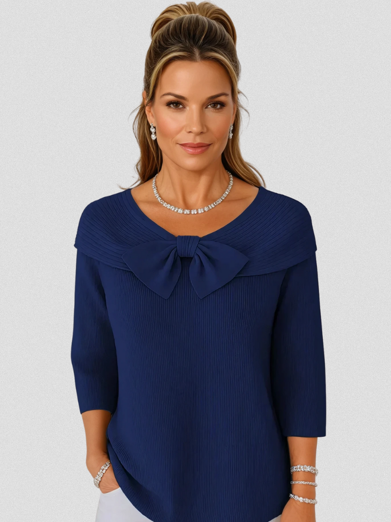 Serena Knitted Bow Top