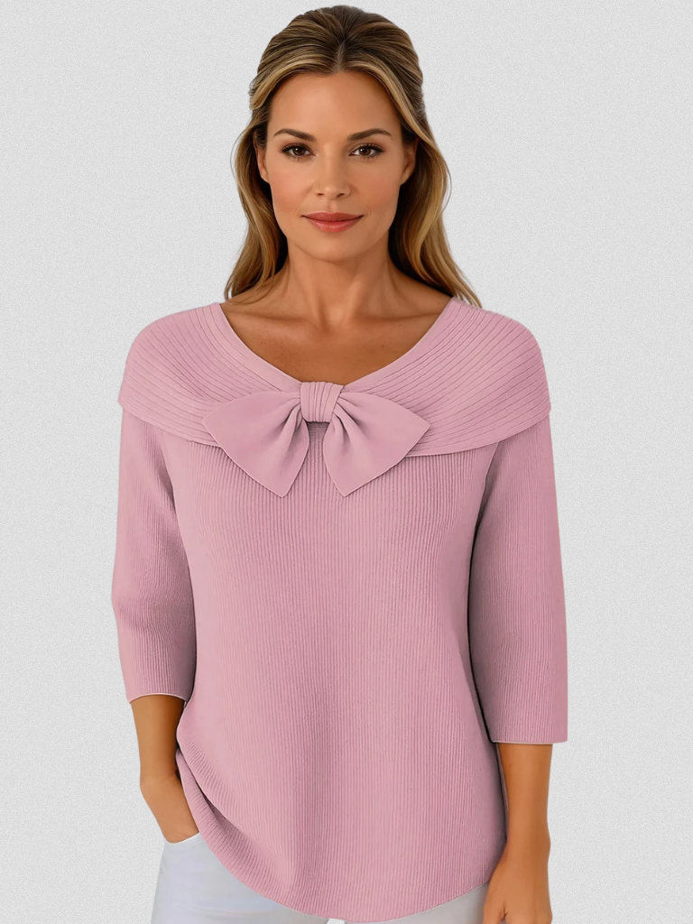Serena Knitted Bow Top
