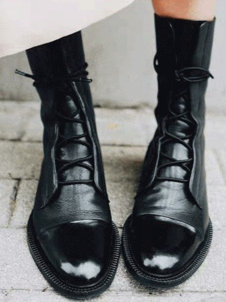 Elara Polished Lace-Up Boots