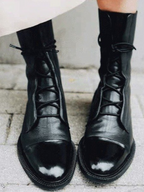 Elara Polished Lace-Up Boots