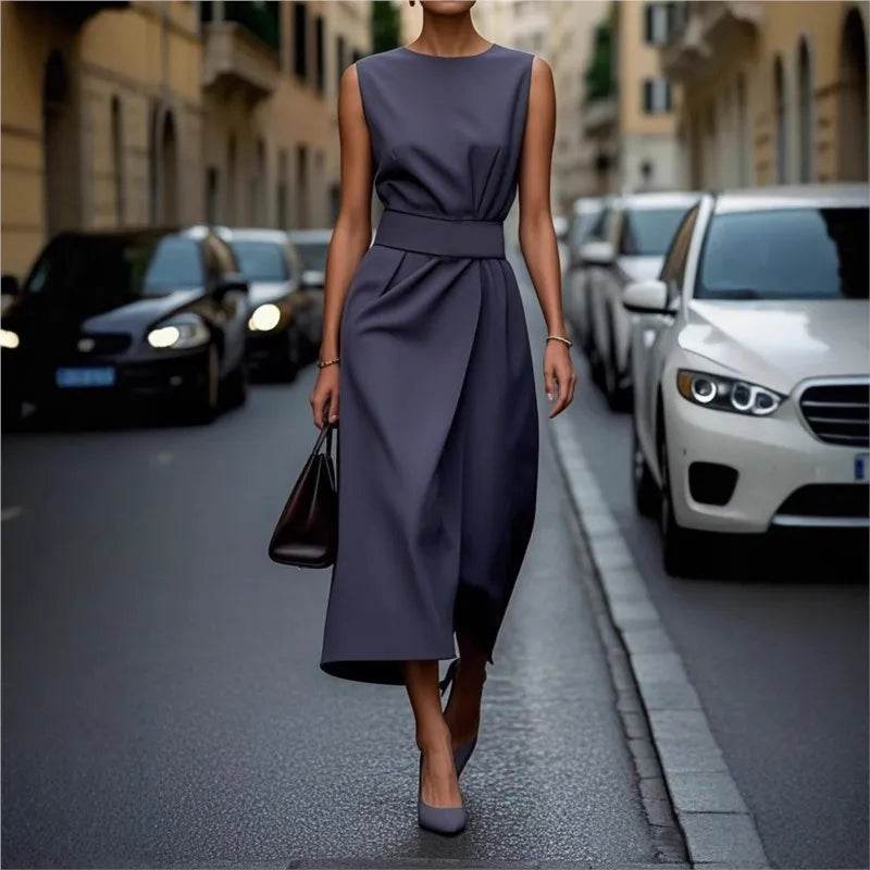 Avera Round-Neck Long Dress