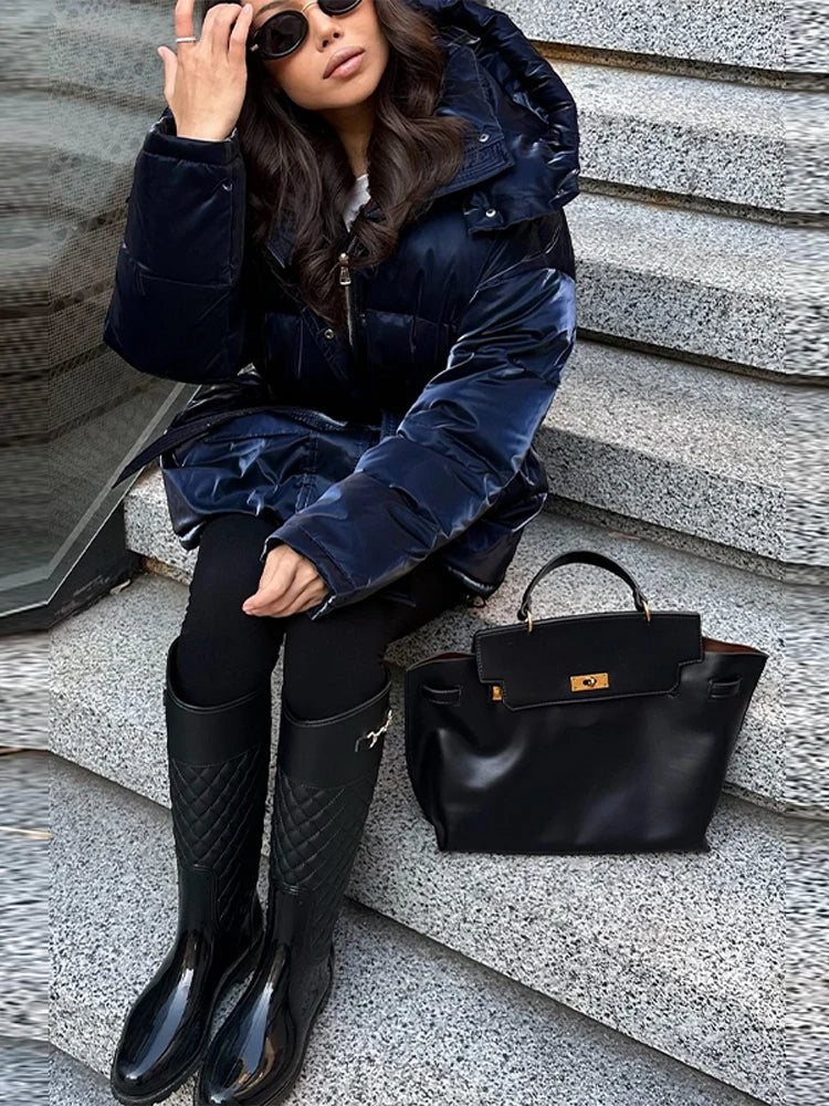 Midnight Gloss Padded Coat