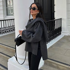 Plush Scarf Collar Winter Coat