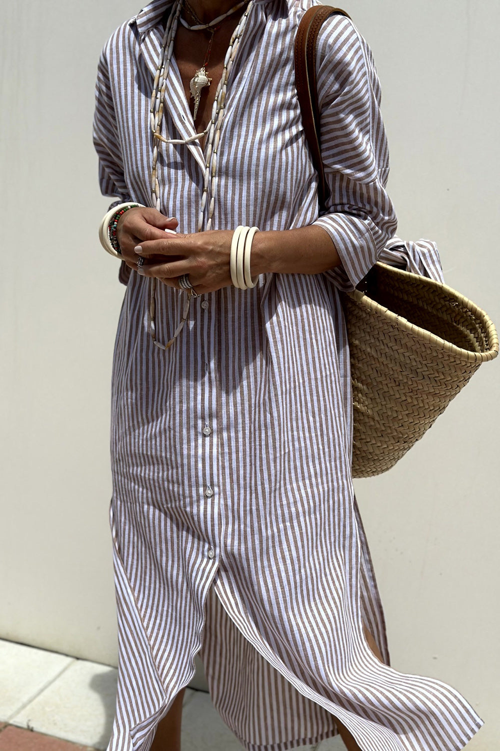 Classic Striped Shirt Dress
