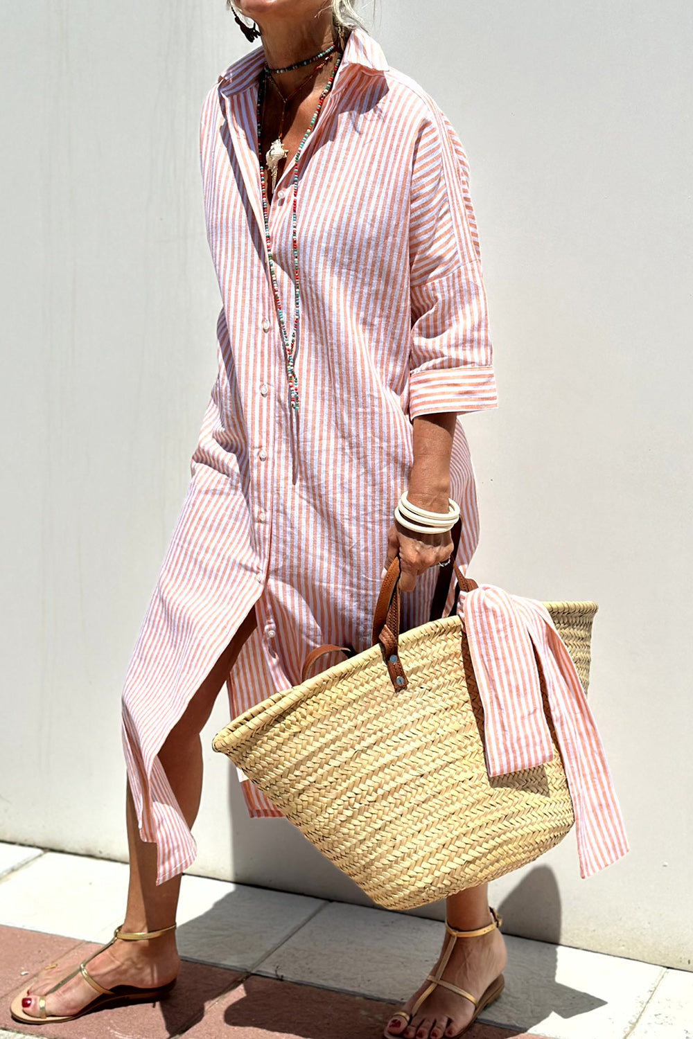 Classic Striped Shirt Dress