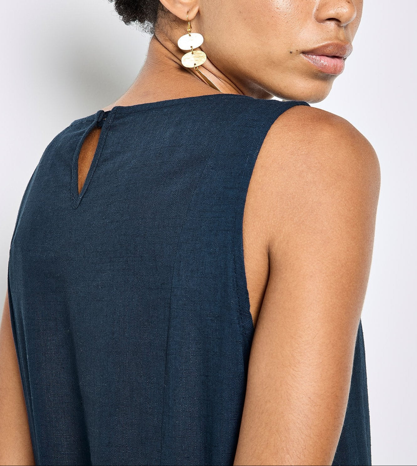 Nora Pleat Detail Trapeze Dress