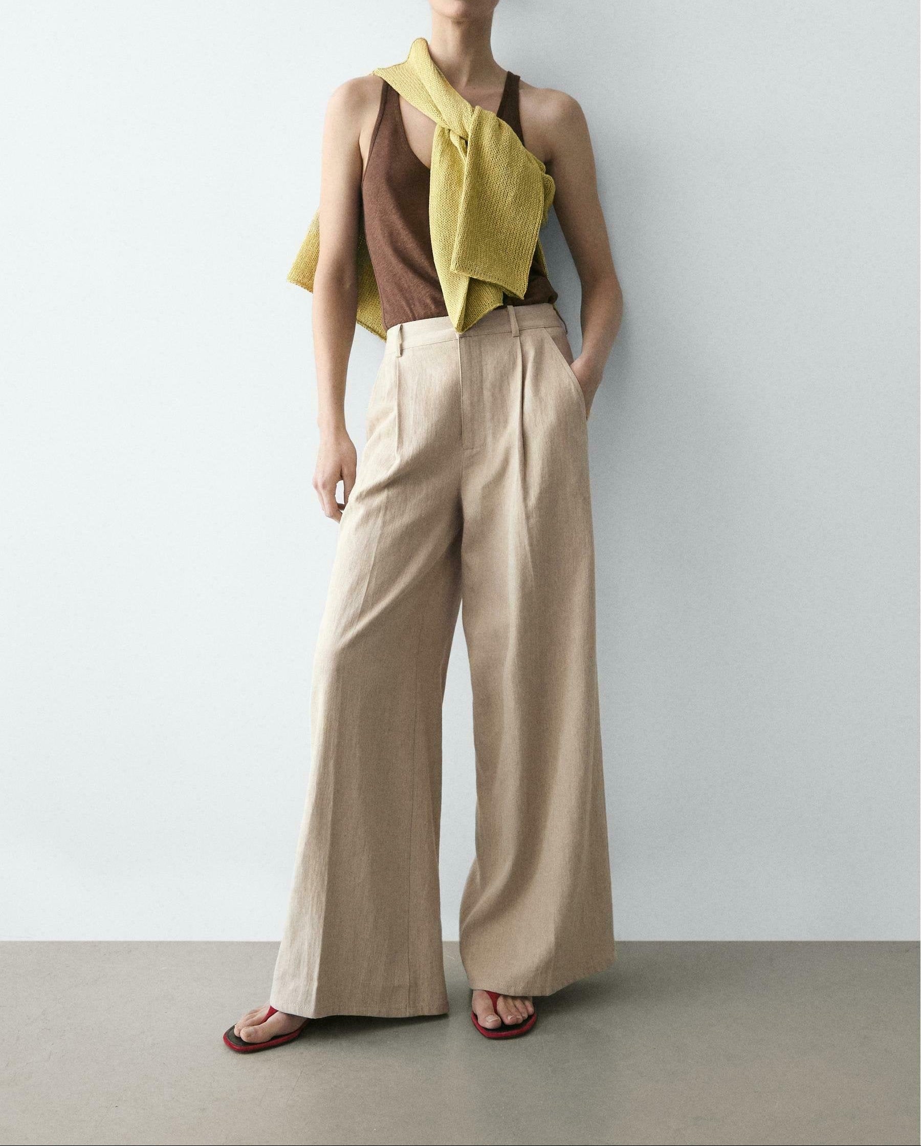 Loose Fit High-Waist Trousers