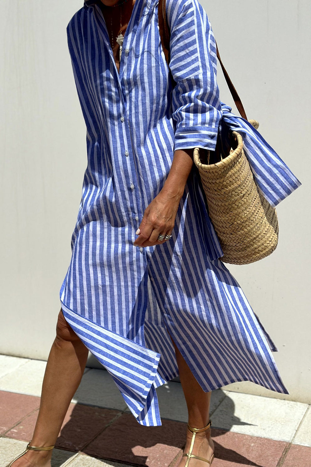 Classic Striped Shirt Dress