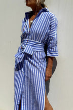Classic Striped Shirt Dress