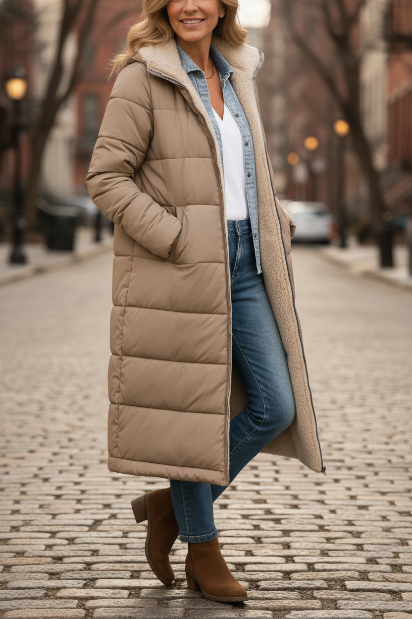 Elowen Hooded Quilted Coat